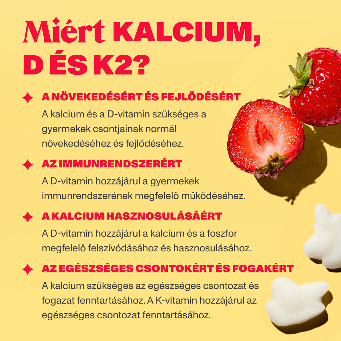 Gyerek gumivitamin kalciummal, D- és K2-vitaminnal